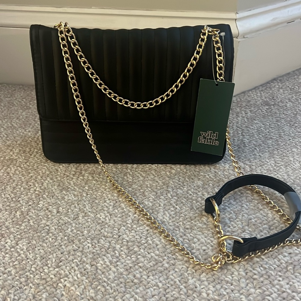 Wild Fable (from Target) black purse with gold chain strap - NWT